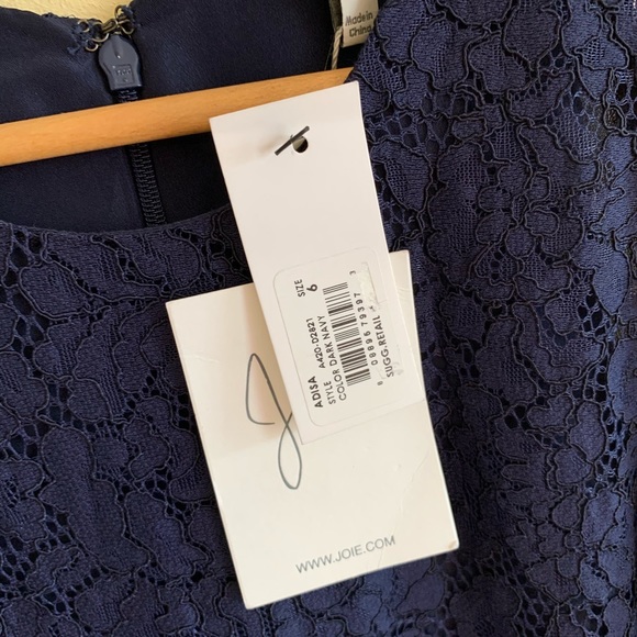 NWT Joie Navy Lace Adisa Mini Dress Size 6 - Picture 4 of 4